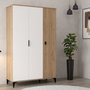 Hanah Home Neva 6303 Armario Roble Zafiro y Blanco